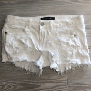 White jean shorts